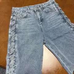 アメリカンホロージーンズ ワイドレッグライトブルー