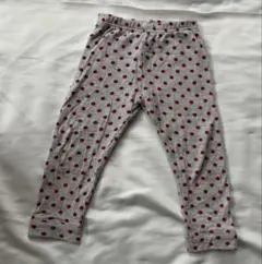 プチバトー　キッズレギンス グレー 赤いドット 86cm2歳