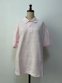 ユニクロ UNIQLO ストライプ ポロシャツ ピンク