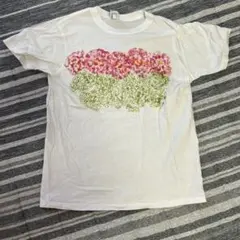 花柄プリント Tシャツ ホワイト