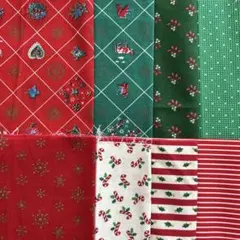 クリスマス柄　USAコットン生地他　綿生地　はぎれ　セット