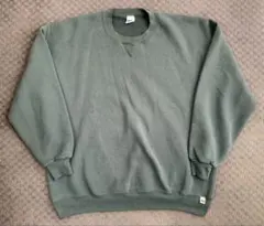 90s“RUSSELL ATHLETIC”無地スウェット USA 前V フェード