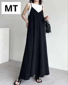 【新品未使用】Re:EDIT リエディ ジョーゼットポンチロングキャミワンピース