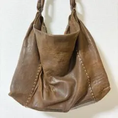 genten ゲンテン 本革 レザー ワンショルダーバッグ ダークブラウン