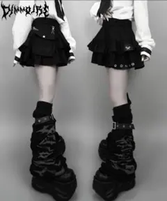 Dimmoire punkフリルミニスカート black