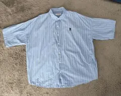 U.S. POLO ASSN. 半袖シャツ ストライプ ブルー XL