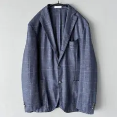 美品】ボリオリBOGLIOLI・ジャケット・リネン・白地・マリンチェック