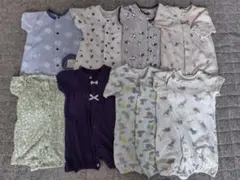西松屋　半袖カバーオール・半袖ロンパース　５０〜６０サイズ　８枚セット