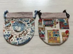 ハンドメイド 巾着袋 2点セット トイストーリー柄　ポーチ　小物入れ　ディズニー