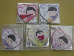 おそ松さん　ハート型レザーチャーム　５種セット　おそ松・カラ松・一松・十四松ほか