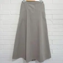 ショコラフィネローブ ロングスカート フレアスカート モカ ベージュ 綿 麻