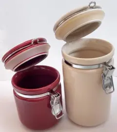 【未使用】BEE HOUSE 陶器製 キャニスター 2個セット (箱入り)