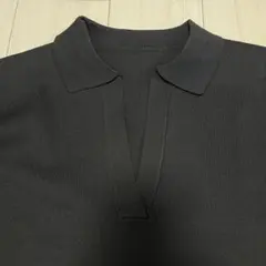 神戸レタス スキッパーニット ポロ襟 ブラック M No.62