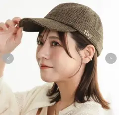 オンライン完売　しまむら yumi ゆみさん　チェックキャップ　秋冬