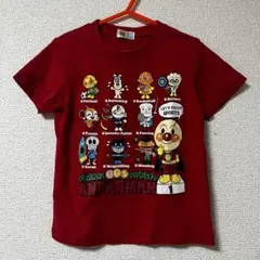 綿100% アンパンマン　キャラクター　Tシャツ 半袖　100cm 赤