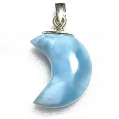 高品質天然石　ラリマー　ドミニカ共和国産　月　ペンダントトップ