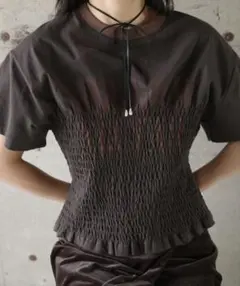 Ameri MEDI SHIRRING CONCEPT TEEのサムネイル