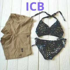 ICB水玉模様ビキニとショートパンツセット