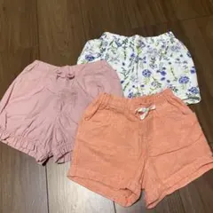 キッズ　ハーフパンツ　110 120まとめ売り　女の子 （花柄、ピンク、オレンジ
