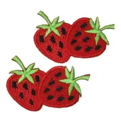 アイロンワッペン いちご イチゴ 苺 かわいい 小さいサイズ  2枚セット