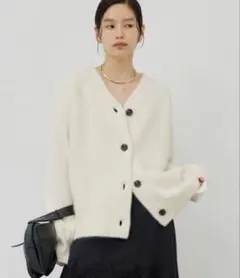 GALLARDAGALANTE ファーVネックカーディガン