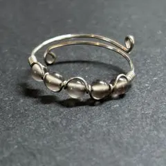 WR473S 天然石 パワーストーン ワイヤーリング アイスオブシディアン