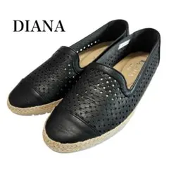 極美品✨ダイアナウェルフィット　本革スリッポン　エスパドリーユ　厚底　パンチング