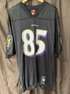 リーボック NFL 公式 レイブンズ ゲームシャツ 刺繍 ブラック フラッコ