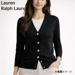 未使用級 LAUREN RALPH LAUREN カーディガン ブラック Mのサムネイル