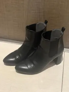 月末処理LOWRYSFARM 黒 ヒールサイドゴアブーツ