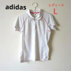 【訳あり】adidas ポロシャツ テニス　ゴルフほか　白　 レディース　Lのサムネイル