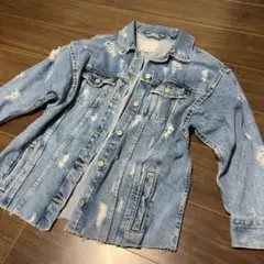 美品！ZARA ダメージ加工デニムジャケット S