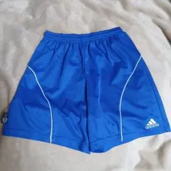 □adidas 青 サッカーショートパンツ 160Cm