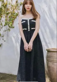 さ*ん様 Herlipto Verona Tweed Long Dress bl - メルカリ