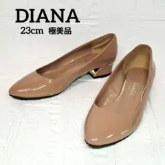 極美品◎DIANA ピンクベージュ ローヒールパンプス 23cm 2.5cm