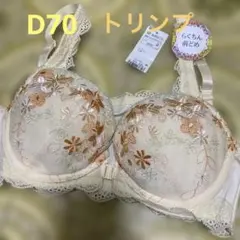 トリンプ花柄刺繍クリーム色ブラジャー