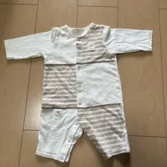 日本製　オーガニックコットンロンパース　ストライプ　赤ちゃんの城