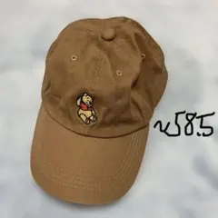 プーさん刺繍ブラウンキャップ　56.5〜58.5cm