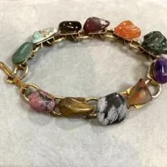 ブレスレット　アクセサリー　ストーン　ゴールド　カラフル　ヴィンテージ