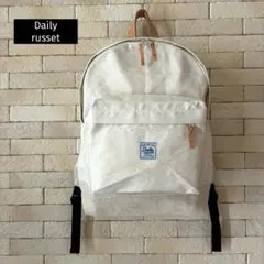 Daily russetキャンバス製ラージバックパック 本革ハンドルユニセックス