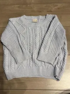 petit main ケーブル編みセーター S ライトパープル