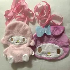 マイメロディ ピアノ ぬいぐるみポシェット フェイス おすわり セット