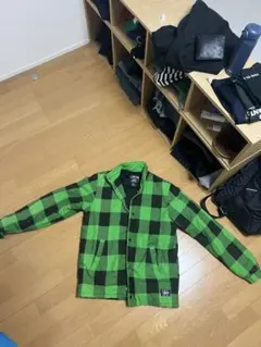 Stüssy グリーン・ブラックチェックジャケット S