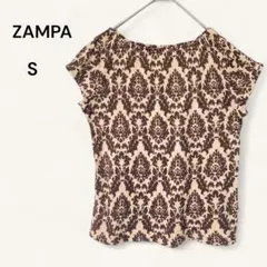 ZAMPA ザンパ 半袖 カットソー Tシャツ ダマスク柄 総柄 XS Sのサムネイル