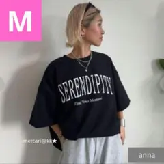 新品しまむら anna ロゴ Tシャツ Mサイズ ブラック 黒 プルオーバー