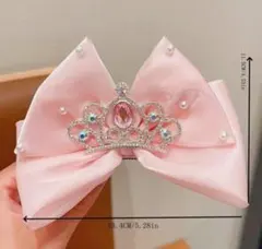ピンクリボンヘアアクセサリー ティアラ付き