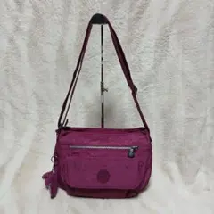 ⭐KIPLING ショルダーバッグ パープル モンキーチャーム付