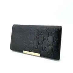 大*臣様 美品✨グッチ GGシマ レザー 長財布 11カード メタルバー 二つ折
