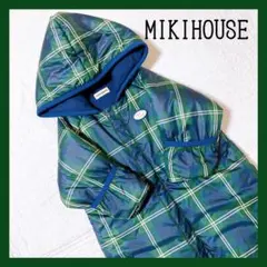 ミキハウスベビー MIKIHOUSE 防寒ツーウェイオール チェック柄