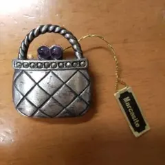 Marcasite バッグ型 ブローチ